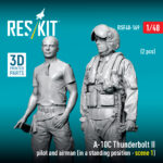 A-10C Thunderbolt II pilot and airman (in a standing position - scene 1) (2 pcs) (3D Printed) (1/48) - Image 3