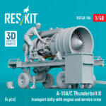 A-10A/C Thunderbolt II transport dolly with engine and service crew (4 pcs) (3D Printed) (1/48) - Image 3