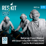 Red jersey (3 pcs) (Modern) with transport trolley AERO 21A (MHU-191A/M) (1 pcs) (for Mk.82 family bombs) (3D Printed) (1/72) - Image 3