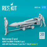 Red jersey (2 pcs) AERO 21A (MHU-191A/M) (1 pcs) with AIM-54A Phoenix (1 pcs) for F-14A,B (scene 1) (3D Printed) (1/72) - Image 2