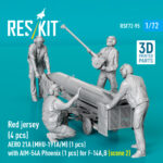 Red jersey (4 pcs) AERO 21A (MHU-191A/M) (1 pcs) with AIM-54A Phoenix (1 pcs) for F-14A,B (scene 2) (3D Printed) (1/72) - Image 2