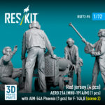 Red jersey (4 pcs) AERO 21A (MHU-191A/M) (1 pcs) with AIM-54A Phoenix (1 pcs) for F-14A,B (scene 2) (3D Printed) (1/72) - Image 3