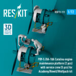 PBY-5 /OA-10A Catalina engine maintenance platform (2 pcs) with service crew (5 pcs) for Academy/Revell/Wolfpack kit (3D Printed) (1/72) - Image 3
