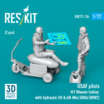 USAF pilots (2pcs) & M1 Weaver Hydraulic bomb lift & AN-M64 500lb (WW2) (3D Printed) (1/72)