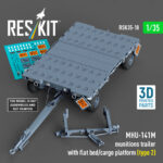 MHU-141M munitions trailer with flat bed/cargo platform (type 2) (3D Printed model kit) (1/35)
