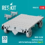MHU-141M munitions trailer with flat bed/cargo platform (type 2) (3D Printed model kit) (1/48) - Image 2