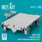 MHU-141M munitions trailer with flat bed/cargo platform (type 2) (3D Printed model kit) (1/72) - Image 2