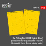 Su-25 Frogfoot LIGHT Digital (Pixel) (best suitable for the plane number “blue 19”) Ukrainian Air Forces (Pre-cut painting masks )(1/48)