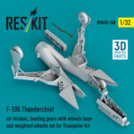 F-105 Thunderchief air intakes, landing gears with wheels bays and weighted wheels set for Trumpeter kit (3D Printed) (1/32) - Image 3
