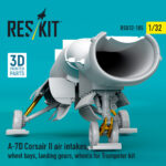 A-7D Corsair II air intakes, wheel bays, landing gears, wheels for Trumpeter kit (3D Printed) (1/32) - Image 2