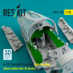 A-7E Corsair II late cockpit (Basic edition) (3D decals included) for Trumpeter kit (3D Printed) (1/32) - Image 3