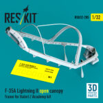 F-35A Lightning II open canopy frame for Italeri / Academy kit (3D Printed) (1/32)