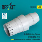 F-16 Fighting Falcon (F100-PW-220) open exhaust nozzle for Academy / AFV Club kit (3D Printed) (1/32)