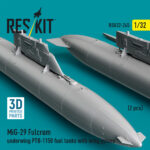MiG-29 Fulcrum underwing PTB-1150 fuel tanks with wing pylons (2 pcs) (3D Printed) (1/32) - Image 2