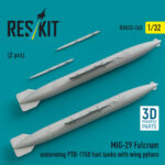 MiG-29 Fulcrum underwing PTB-1150 fuel tanks with wing pylons (2 pcs) (3D Printed) (1/32) - Image 3