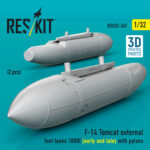 F-14 Tomcat external fuel tanks 1000l (early and late) with pylons (2pcs) (3D Printed) (1/32) - Image 3