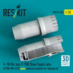 F‑15I Ra'am, F‑15K Slam Eagle late (F100-PW-229) open exhaust nozzles for Tamiya kit (3D Printed) (1/32) - Image 2