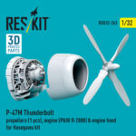 P-47M Thunderbolt propeller (1 pcs), engine (P&W R-2800) & engine hood for Hasegawa kit (3D Printed) (1/32) - Image 3