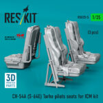 CH-54A (S-64E) Tarhe pilots seats for ICM kit (3 pcs) (3D Printed) (1/35) - Image 2