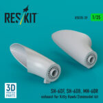 SH-60F, SH-60B, MH-60R exhaust for Kitty Hawk/Zimimodel kit (3D Printed) (1/35) - Image 2