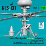 AH-64E late Apache unfolded main rotor, late blades, MUMT, AN/APG-78 Longbow for Takom/Snowman kit (3D Printed) (1/35) - Image 2
