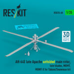 AH-64E late Apache unfolded main rotor, late blades, MUMT, MUMT-X for Takom/Snowman kit (3D Printed) (1/35)