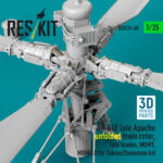 AH-64E late Apache unfolded main rotor, late blades, MUMT, MUMT-X for Takom/Snowman kit (3D Printed) (1/35) - Image 3