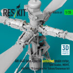 AH-64D late Apache unfolded main rotor, late blades, MUMT, AN/APG-78 Longbow for Takom/Snowman kit (3D Printed) (1/35) - Image 3