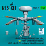 AH-64E late Apache folded main rotor, late blades & fold restraint systems, MUMT, AN/APG-78 Longbow for Takom/Snowman kit (3D Printed) (1/35) - Image 2