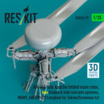 AH-64E late Apache folded main rotor, late blades & fold restraint systems, MUMT, AN/APG-78 Longbow for Takom/Snowman kit (3D Printed) (1/35) - Image 3