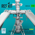 AH-64E late Apache folded main rotor, late blades & fold restraint systems, MUMT, MUMT-X for Takom/Snowman kit (3D Printed) (1/35) - Image 2