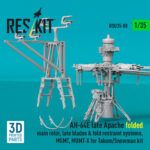AH-64E late Apache folded main rotor, late blades & fold restraint systems, MUMT, MUMT-X for Takom/Snowman kit (3D Printed) (1/35) - Image 3