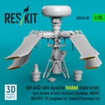 AH-64D late Apache folded main rotor, late blades & fold restraint systems, MUMT, AN/APG-78 Longbow for Takom/Snowman kit (3D Printed) (1/35) - Image 2