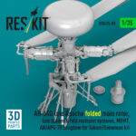 AH-64D late Apache folded main rotor, late blades & fold restraint systems, MUMT, AN/APG-78 Longbow for Takom/Snowman kit (3D Printed) (1/35) - Image 3
