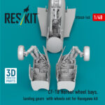 CF-18 Hornet wheel bays, landing gears with wheels set for Hasegawa kit (3D Printed) (1/48) - Image 3