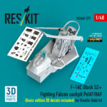 F-16C Block 52+ Fighting Falcon cockpit PolAF/HAF (Basic edition 3D decals included) for Kinetic Gold kit (3D Printed) (1/48)
