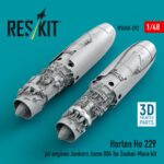 Horten Ho 229 jet engines Junkers Jumo 004 for Zoukei-Mura kit (3D Printed) (1/48)