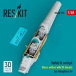 Rafale B cockpit (Basic edition) (3D decals included) for HobbyBoss kit (3D Printed) (1/48)