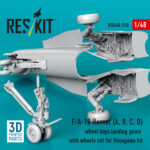 F/A-18 Hornet (A, B, C, D) wheel bays, landing gears with wheels set for Hasegawa kit (3D Printed) (1/48) - Image 3