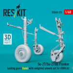 Su-27/Su-27UB Flanker landing gears (late) with weighted wheels set for GWH kit (3D Printed) (1/48) - Image 2