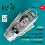 F-16C Block 50/52 Fighting Falcon cockpit USAF (Basic edition 3D decals included) for Kinetic Gold kit (3D Printed) (1/48) - Image 2