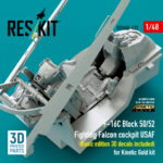 F-16C Block 50/52 Fighting Falcon cockpit USAF (Basic edition 3D decals included) for Kinetic Gold kit (3D Printed) (1/48) - Image 3