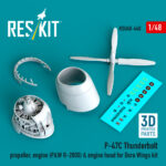 P-47C Thunderbolt propeller, engine (P&W R-2800) & engine hood for Dora Wings kit (3D Printed) (1/48)