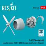 P-47C Thunderbolt propeller, engine (P&W R-2800) & engine hood for Dora Wings kit (3D Printed) (1/48) - Image 2