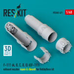 F-111 (A, B, C, D, E) (EF-111) exhaust nozzles (open & closed) for HobbyBoss kit (3D Printed) (1/48)