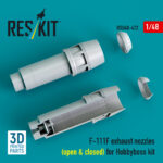 F-111F exhaust nozzles (open & closed) for Hobbyboss kit (3D Printed) (1/48)