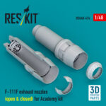 F-111F exhaust nozzles (open & closed) for Academy kit (3D Printed) (1/48)