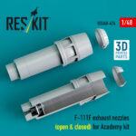 F-111F exhaust nozzles (open & closed) for Academy kit (3D Printed) (1/48) - Image 2