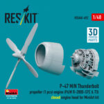 P-47 M/N Thunderbolt propeller (3 pcs), engine (P&W R-2800-57C & 73) closed engine hood for MiniArt kit (3D Printed) (1/48) - Image 2
