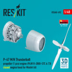 P-47 M/N Thunderbolt propeller (3 pcs), engine (P&W R-2800-57C & 73) closed engine hood for MiniArt kit (3D Printed) (1/48) - Image 3